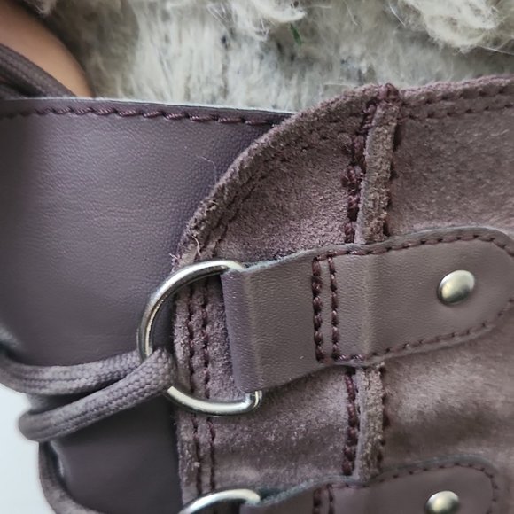 *SOLD* SOREL | Joan of Arctic winter boots suede leather purple girls sz 4 - Picture 6 of 9